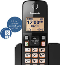 Load image into Gallery viewer, PANASONIC Expandable Cordless Phone System with Amber Backlit Display and Call Block