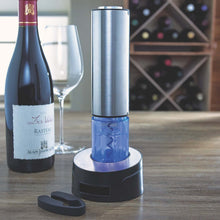 Load image into Gallery viewer, Wine Enthusiast Electric Blue Automatic Wine Opener, Stainless Steel