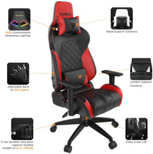 Load image into Gallery viewer, GAMDIAS Multi-Color RGB Gaming Chair High Back Adjusting Headrest and Lumbar