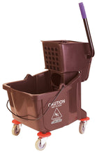 Load image into Gallery viewer, Carlisle 3690869 Commercial Mop Bucket with Side Press Wringer, 26 Quart Capacity, Brown