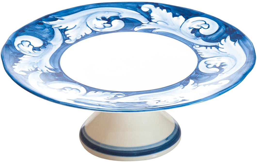 Abigails Elena Cake Plate, 11.75 by 11.75 by 4.25-Inch