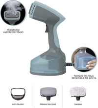 Load image into Gallery viewer, BLACK+DECKER Advanced Handheld Garment / Fabric Steamer with 3 Attachments, Gray/Blue, HGS200
