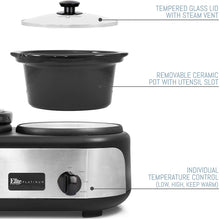Load image into Gallery viewer, Elite Platinum EWMST-415 Maxi-Matic Triple Slow Cooker Buffet Server, Stainless Steel