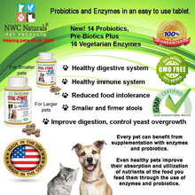 Load image into Gallery viewer, NWC Naturals Total-Zymes Plus - 90 Tablets (1 Tablet Treats 1/2 Cup of pet Food) Enzymes and Probiotics for Dogs and Cats