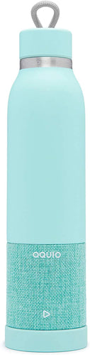 Aquio Double-Wall Steel Insulated Hydration Bottle with Rechargeable Bluetooth Wireless Speaker, Powered by iHome