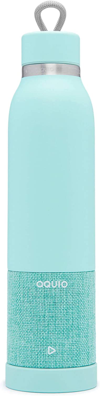 Aquio Double-Wall Steel Insulated Hydration Bottle with Rechargeable Bluetooth Wireless Speaker, Powered by iHome