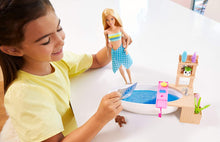Load image into Gallery viewer, Barbie Doll, 11.5-Inch Blonde, and Pool Playset with Slide and Accessories