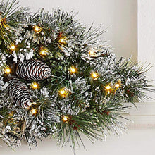 Load image into Gallery viewer, Home Accents Holiday 36 in. Sparkling Amelia Pine Battery Operated Pre-lit Artificial Christmas Door Swag with 50 Warm White Micro-Dot Lights