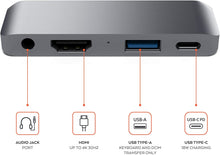 Load image into Gallery viewer, Satechi Aluminum Type-C Mobile Pro Hub Adapter with USB-C PD Charging, 4K HDMI, USB 3.0 &amp; 3.5mm Headphone Jack - Compatible with 2020/2018 iPad Pro, Microsoft Surface Pro 7/Surface Go and More
