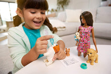 Load image into Gallery viewer, Barbie Doggy Daycare Doll, Brunette, and Pets Playset with 4 Dogs, Including One Puppy that Poops and One that Pees, Plus Color-Change Paper and More, Gift for 3 to 7 Year Olds