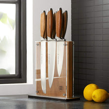 Load image into Gallery viewer, Schmidt Brothers - 7-Piece Knife Set, High-Carbon Stainless Steel Cutlery with Acrylic Magnetic Knife Block