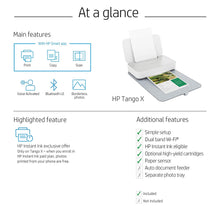 Load image into Gallery viewer, HP Tango X Smart Home Printer with Indigo Linen cover – Designed for your Smartphone with Remote Wireless Printing