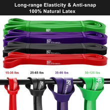 Load image into Gallery viewer, Pull Up Resistance Bands by XPRT Fitness – Mobility Stretch Bands – Set of 4 Powerlifting Bands for Fitness – Pullup Exercise Bands for Stretching and Speed Training – Anti-Snap Natural Latex Bands