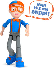 Load image into Gallery viewer, Blippi Talking Figure, 9-inch Articulated Toy with 8 Sounds and Phrases, Poseable Figure Inspired by Popular YouTube Edutainer