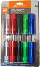 Load image into Gallery viewer, Ozark Trail 6-Led 5 different colors Aluminum Flashlights including 30 AAA Batteries - 10 Pack