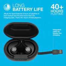 Load image into Gallery viewer, JLab Audio JBuds Air Sport True Wireless Bluetooth Earbuds + Charging Case - IP66 Sweat Resistance - Class 1 Bluetooth 5.0 Connection - 3 EQ Sound Settings JLab Signature, Balanced, Bass Boost