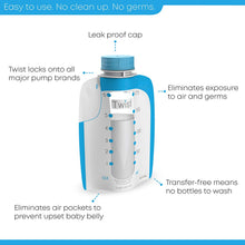 Load image into Gallery viewer, Twist Pouches - X-Large 8oz - Direct-Pump, Twist-Cap Breastmilk Storage Bags (Includes caps) - 40 Count