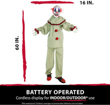 Load image into Gallery viewer, Haunted Hill Farm HHCLOWN-4FLSA Life-Size Animatronic Clown, Indoor/Outdoor Halloween Decoration, Multi