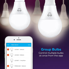 Load image into Gallery viewer, Geeni Wi-Fi LED Light Bulb-Soft White, Dimmable, A19, No Hub Required, Works with Alexa,Google Assistant, and Microsoft Cortana 3-Pack