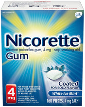 Load image into Gallery viewer, Nicorette 4mg Nicotine Gum to Quit Smoking, White ice Mint, 160 Count (Pack of 1)
