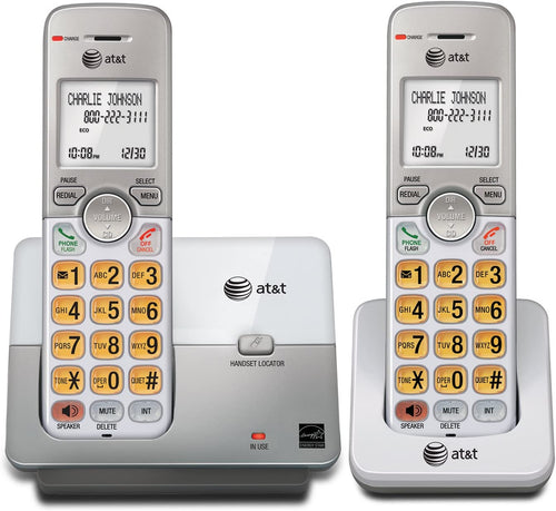 AT&T EL51203 DECT 6.0 Phone with Caller ID/Call Waiting, 2 Cordless Handsets, Silver