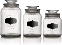 Load image into Gallery viewer, Style Setter Chalkboard Glass Canisters, Set of 3