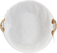 Load image into Gallery viewer, Household Essentials ML-6667B Round Wicker Laundry Basket Hamper with Liner - Dark Brown