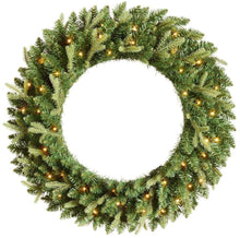 Load image into Gallery viewer, Home Accents Holiday 30 in. Mayfield Prelit LED Artificial Christmas Wreath with 35 Warm White Micro Dot Light