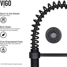 Load image into Gallery viewer, VIGO VG02001MB Edison Solid Brass Single Handle Pull Down Sprayer Kitchen Sink Faucet. Centerset Single Hole Faucet, Swivel Head Design. Plated Matte Black Finish