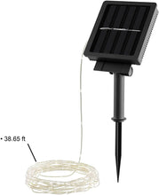 Load image into Gallery viewer, Home Pure Garden Outdoor Starry String Solar Powered Warm White Fairy 100 LED 8 Lighting Modes for Patio, Backyard, Events