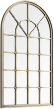 Load image into Gallery viewer, 50&quot; Arched Windowpane Mirror - Antique Pewter