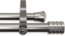 Load image into Gallery viewer, Lee Double Curtain Rod 28-48 inch - Satin Nickel