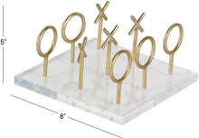 Load image into Gallery viewer, CosmoLiving by Cosmopolitan 56988 Glam Style Metallic Gold Tic Tac Toe Game Set on Clear Acrylic Board