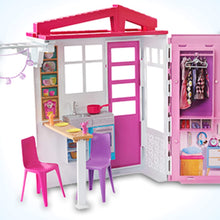 Load image into Gallery viewer, Barbie Doll and Dollhouse, Portable 1-Story Playset with Pool and Accessories, for 3 to 7 Year Olds