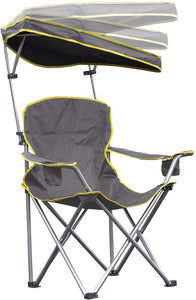 Quik Shade Heavy Duty Max Shade Extra Wide Folding Camp Chair with Tilt UV Sun Protection Canopy