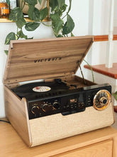 Load image into Gallery viewer, Victrola 6-in-1 Bluetooth Record Player with 3-Speed Turntable, Cd, Cassette Player and FM Radio, Farmhouse Walnut