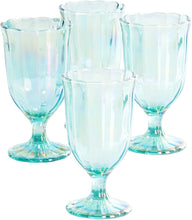 Load image into Gallery viewer, Luster Green 12.5oz Pearlized Goblet, Set of 4