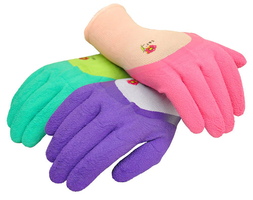 G & F 2030 Women Garden Gloves with Micro Foam Nylon Latex Coated, Texture Grip, 3 Pair Pack