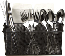 Load image into Gallery viewer, Mind Reader Storage Basket Organizer, Utensil Holder, Forks, Spoons, Knives, Napkins, Perfect for Desk Supplies, Pencil, Pens, Staples