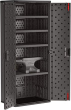 Load image into Gallery viewer, Suncast Commercial 19 Cubic Ft. Heavy-Duty Resin Cabinet with 4 Shelves, Black