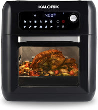 Load image into Gallery viewer, Kalorik AFO 44880 BK 6 QT XL Air Fryer Oven With 13 in 1 Cooking Options, 20 Recipes and 9 Accessories Including Rotisserie
