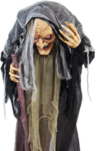 Load image into Gallery viewer, Haunted Hill Farm HHWITCH-13FLSA Life Size Animatronic Witch, Indoor/Outdoor Halloween Decoration, Multi