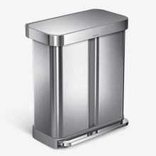 Load image into Gallery viewer, simplehuman 30 Liter Rectangular Hands-Free Kitchen Step Trash Can with Soft-Close Lid, Brushed Stainless Steel