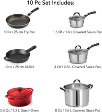 Load image into Gallery viewer, Tramontina 80198/001DS Kitchen Essentials Multi-Material Cookware Set, 10-Piece
