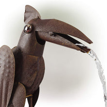 Load image into Gallery viewer, Alpine Corporation Metal Toucan Fountain - Outdoor Water Fountain for Garden, Patio, Deck, Porch - Yard Art Decor