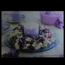 Load image into Gallery viewer, Northlight Seasonal 11.75 in. x 15.75 in. Polka Dot Candle in a Hydrangea Candle Ring LED Lighted Canvas Wall Art