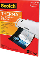 Load image into Gallery viewer, Scotch Thermal Laminating Pouches, 8.9 x 11.4-Inches, 3 mil Thick, 50-Pack (TP3854-50),Clear