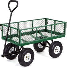 Load image into Gallery viewer, Gorilla Carts GOR400-COM Steel Garden Cart with Removable Sides, 400-lbs. Capacity, Green