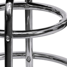 Load image into Gallery viewer, Double Ring Chrome Barstool with Black Seat