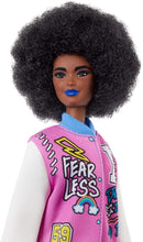 Load image into Gallery viewer, Barbie Fashionistas Doll #156 with Curly Brunette Hair and Letterman Jacket, Toy for Kids 3 to 8 Years Old